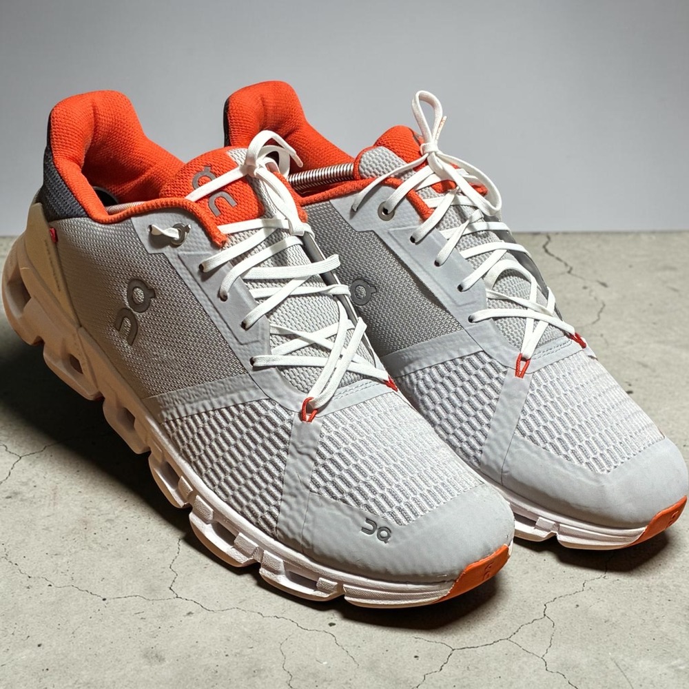 On Running Cloudflyer Mens 12 Gray Orange Running Shoes 21.99032 - Picture 12 of 15